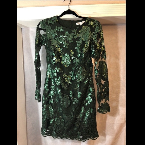 EUC Dress the Population Grace A-Line Dress‎ in Hunter Green [SZ Small ] - Picture 2 of 8